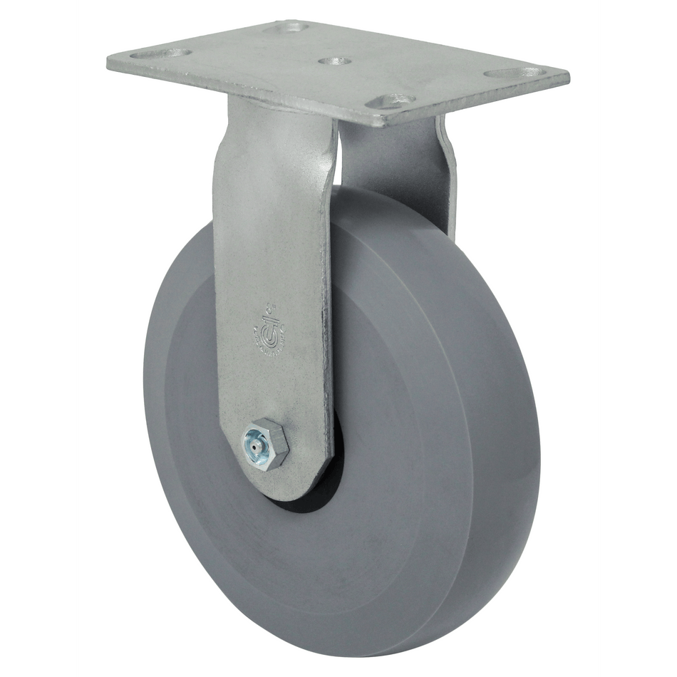 8" x 2" Ergolastomer Wheel Rigid Caster - 1800 lbs. Capacity - Durable Superior Casters