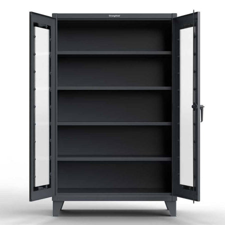 Extreme Duty 12 GA Scratch Resistant Clearview Cabinet with 3 Shelves - 48 In. W x 24 In. D x 66 In. H - Strong Hold