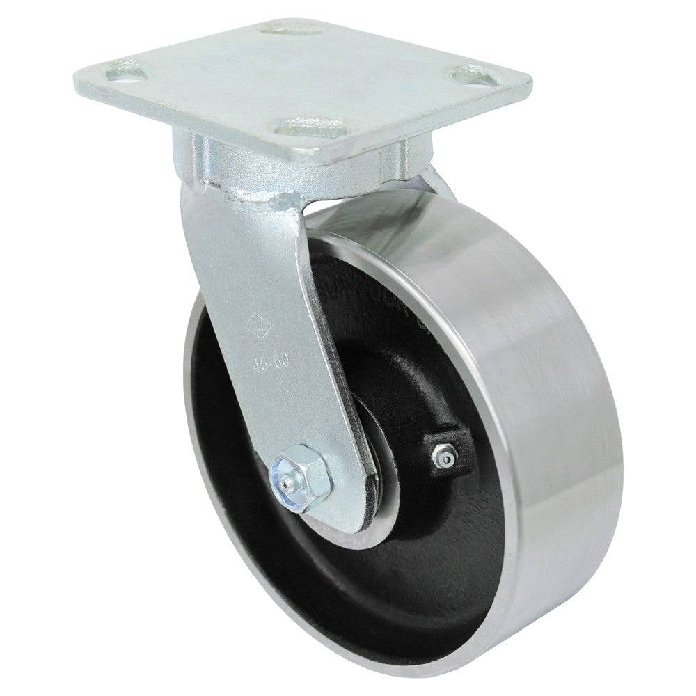 6" x 2" Forged Steel Wheel Kingpinless Swivel Caster - 1500 lbs. capacity - Durable Superior Casters