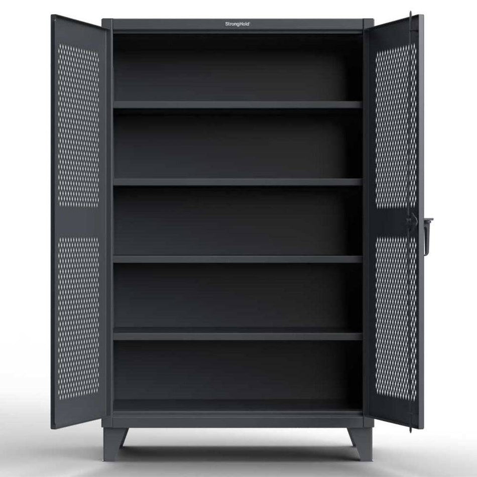 Extreme Duty 12 GA Cabinet with Ventilated Doors - 48 In. W x 24 In. D x 78 In. H - Strong Hold