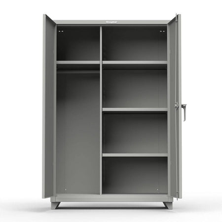 Extra Heavy Duty 14 GA Uniform Cabinet with 4 Shelves - 48 In. W x 24 In. D x 75 In. H - Strong Hold