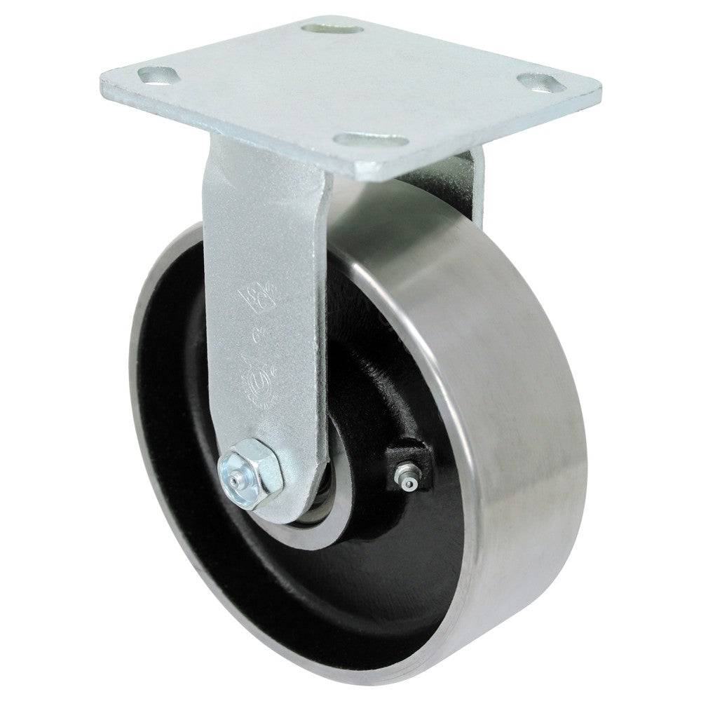 6" x 2" Forged Steel Wheel Rigid Caster - 1500 lbs. capacity - Durable Superior Casters