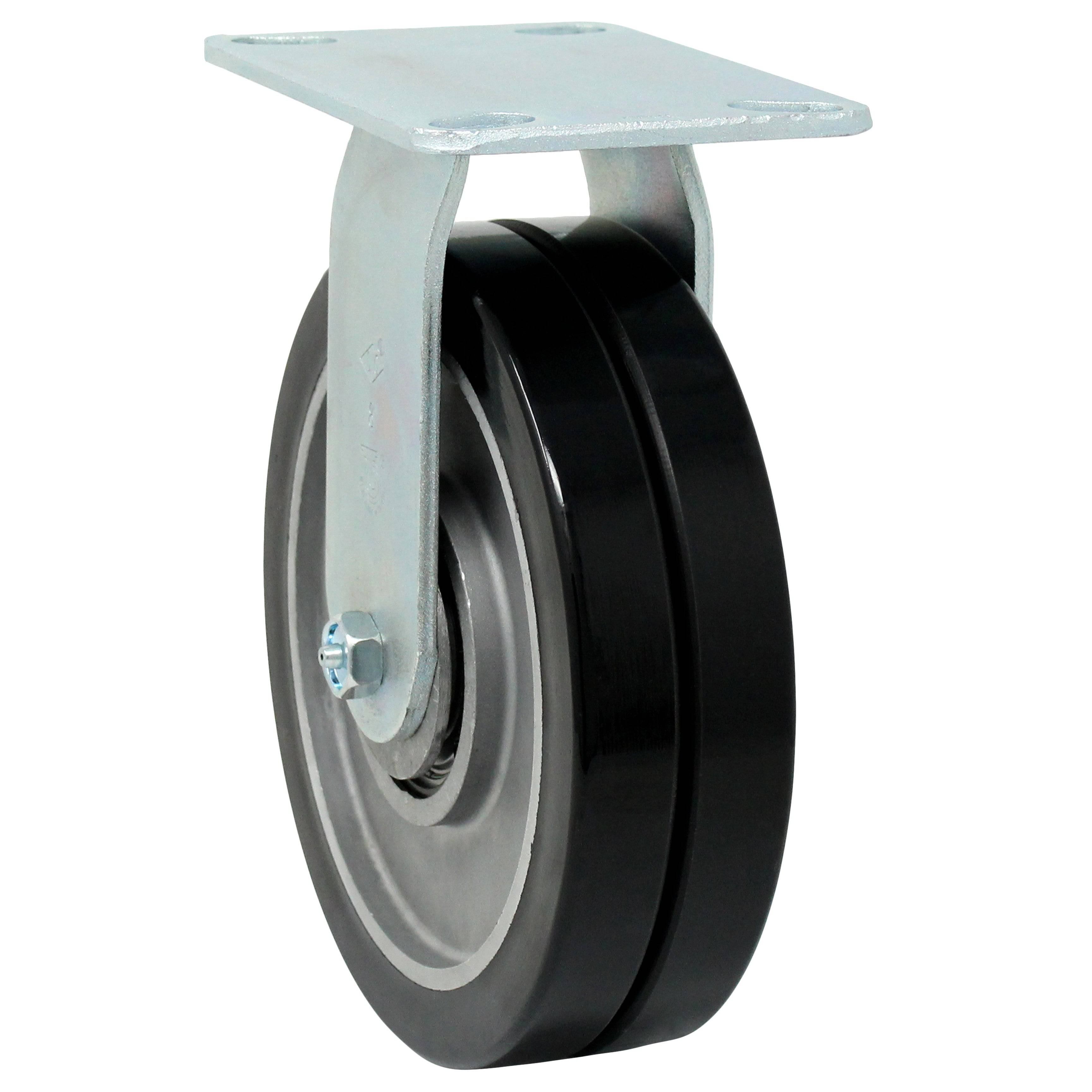 8" x 2" Dual Wheel Rigid Caster - 1400 lbs Capacity - Durable Superior Casters