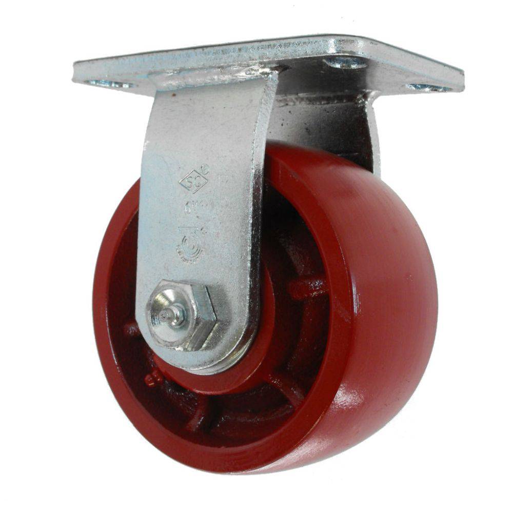 6" x 3" Energy Saver Heavy Duty Ductile Steel Rigid Caster,2400# Cap - Durable Superior Casters