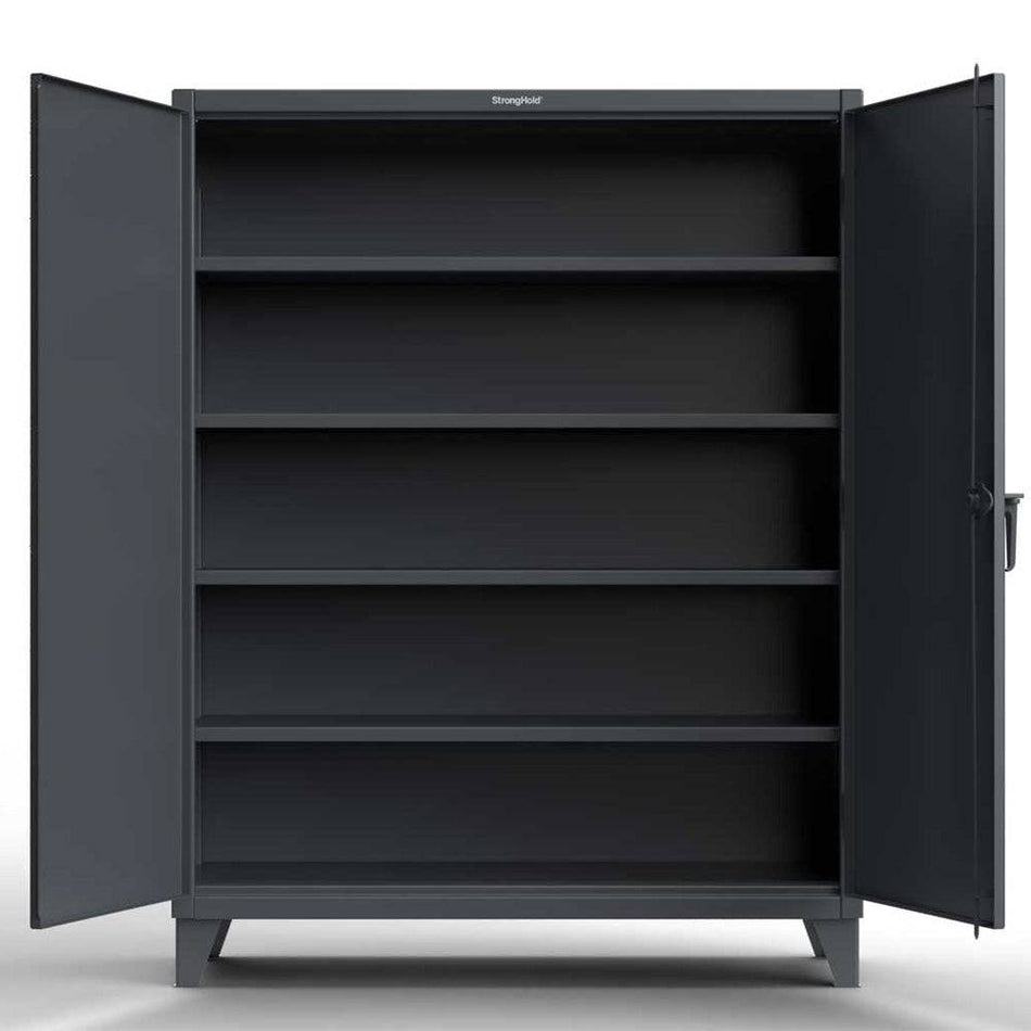 Extreme Duty 12 GA Cabinet with 4 Shelves - 60 In. W x 24 In. D x 78 In. H - Strong Hold