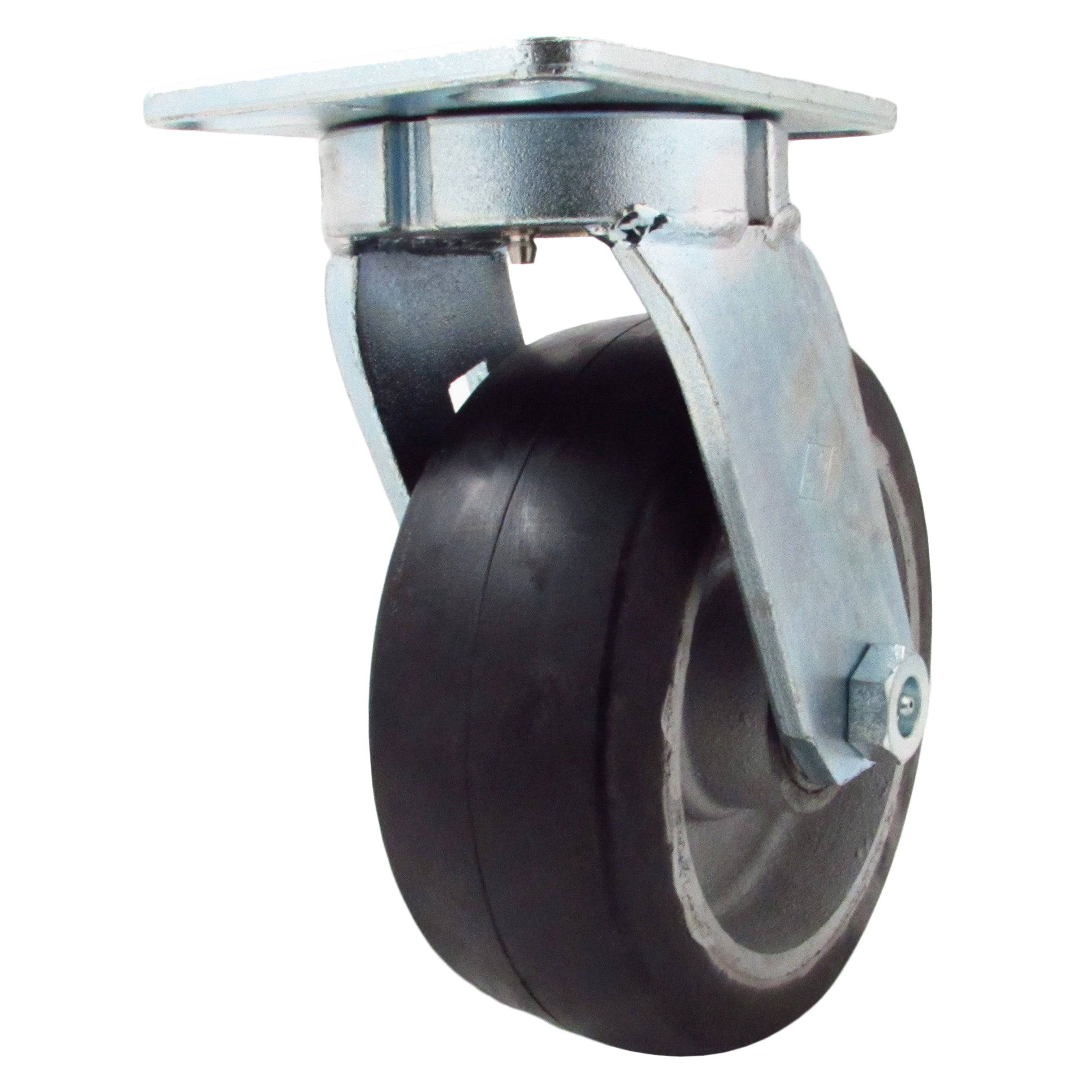 8" x 3" Supreme Rubber on Cast Iron Wheel Kingpinless Swivel Caster - 1000 lbs. Capacity - Durable Superior Casters