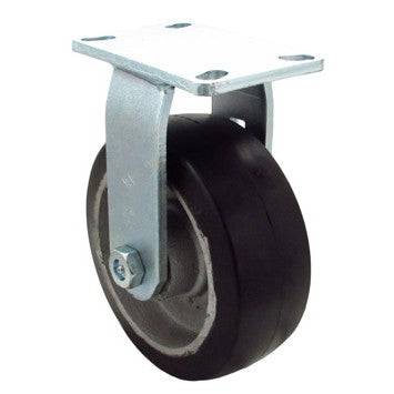 8" x 3" Supreme Rubber on Cast Iron Wheel Rigid Caster - Durable Superior Casters - product view 2
