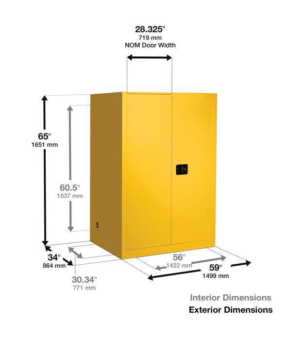 Sure-Grip Ex Vertical Drum Safety Cabinet, Support, 110 Gal, 2 M/C Dr - Justrite