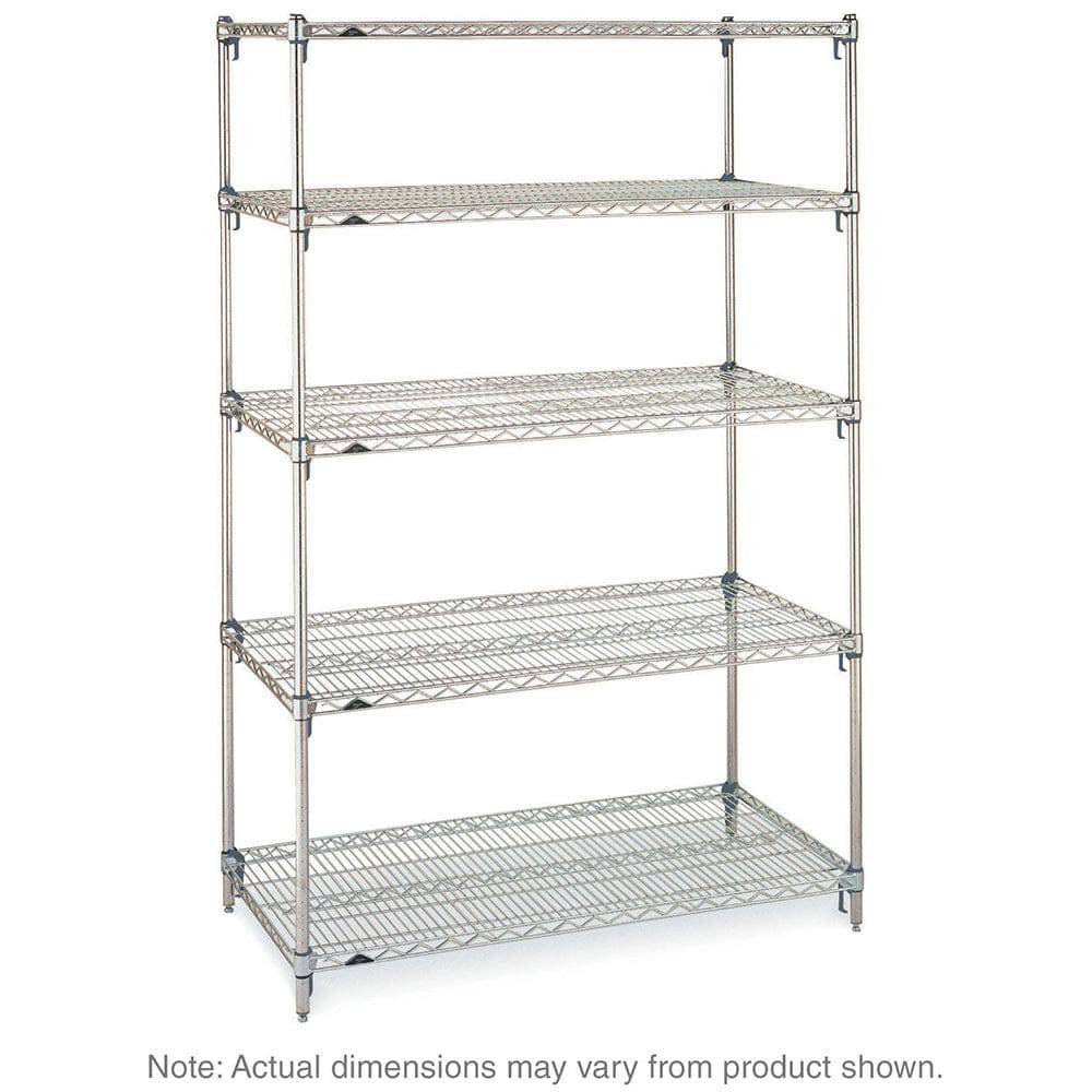 Metro Super Adjustable Super Erecta Industrial Wire Shelving Starter Unit, Chrome - Metro