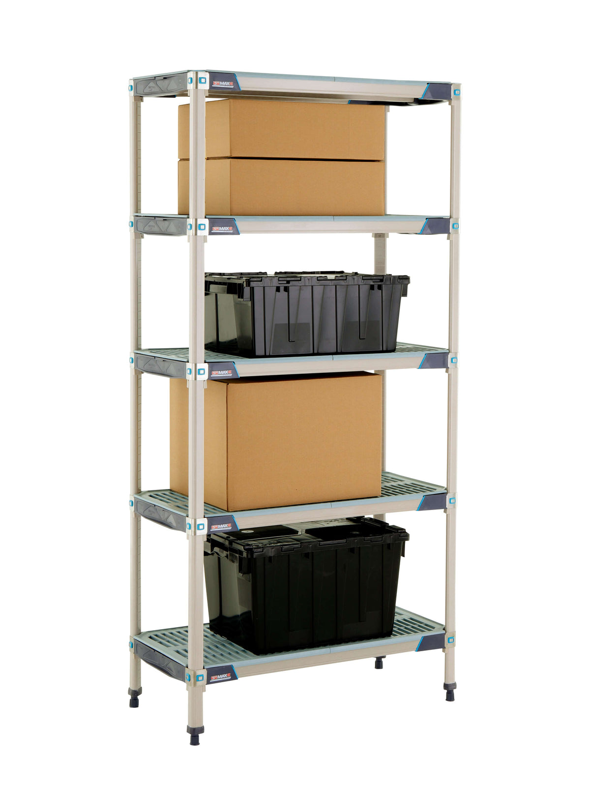 MetroMax i 5-Shelf Plastic Industrial Shelving Starter Unit - Metro