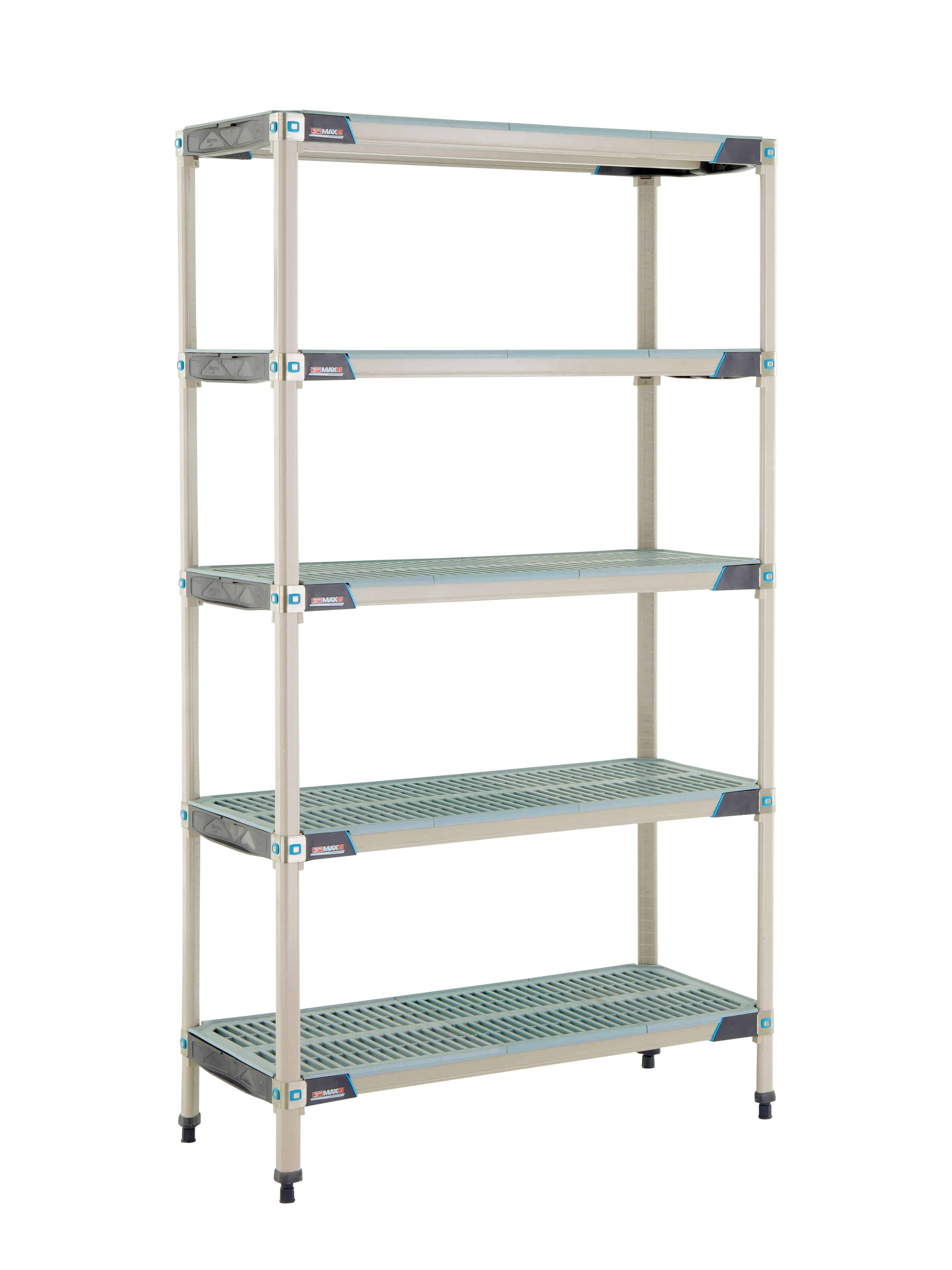 MetroMax i 5-Shelf Plastic Industrial Shelving Starter Unit - Metro