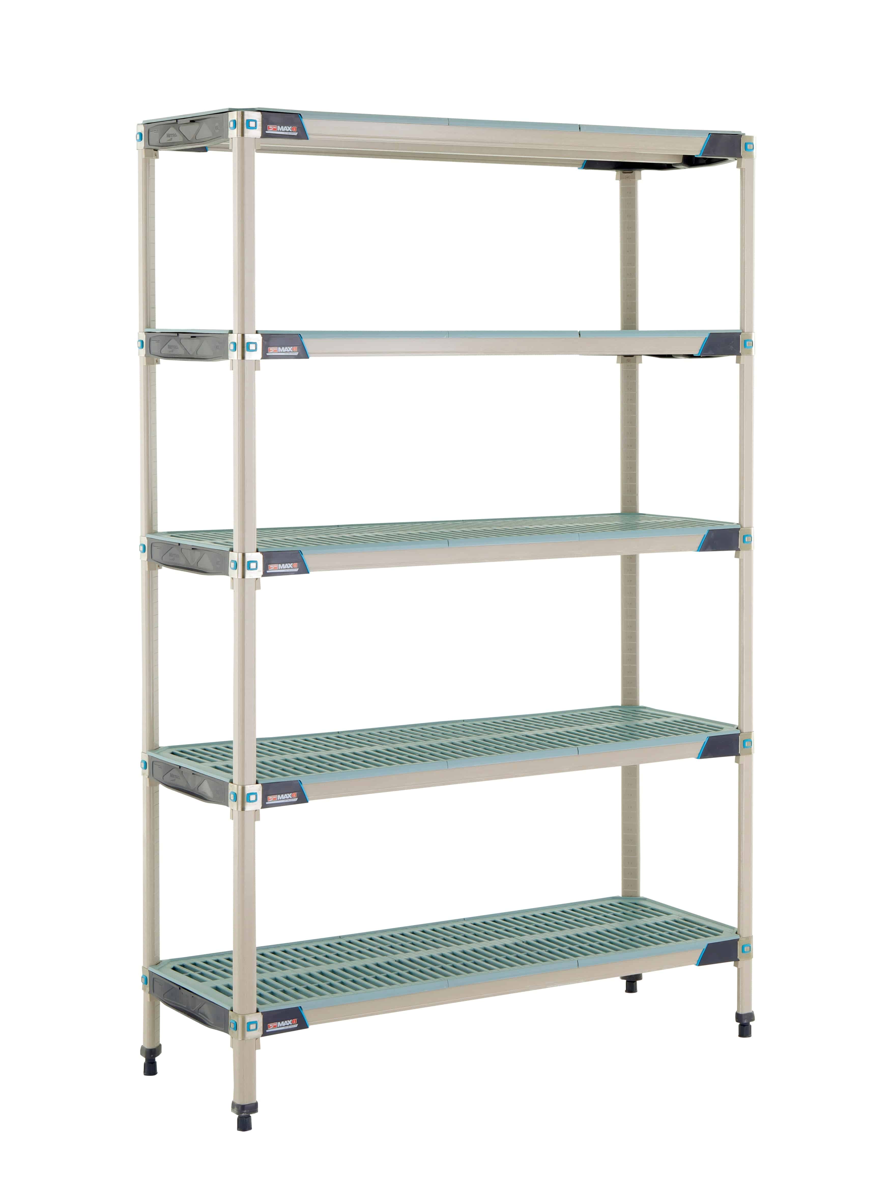 MetroMax i 5-Shelf Plastic Industrial Shelving Starter Unit - Metro