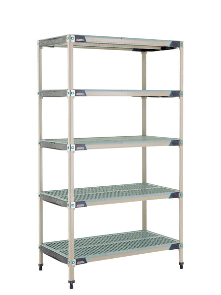 MetroMax i 5-Shelf Plastic Industrial Shelving Starter Unit - Metro