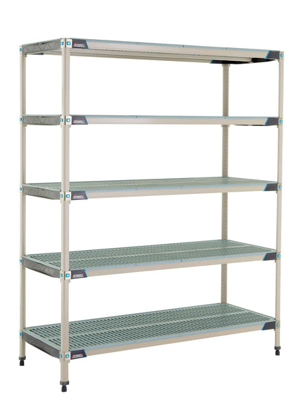 MetroMax i 5-Shelf Plastic Industrial Shelving Starter Unit - Metro