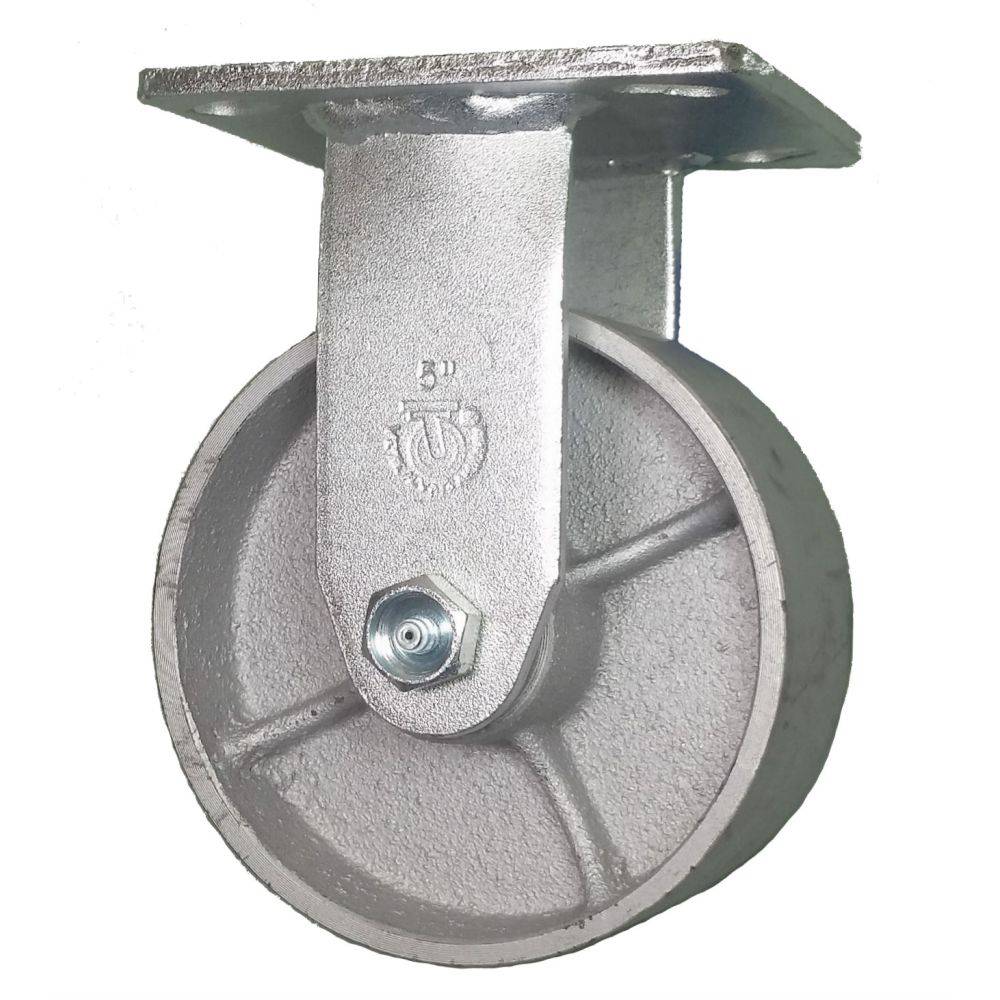 5" x 2" Semi-Steel Wheel Rigid Caster - 1000 lbs. Capacity - Durable Superior Casters