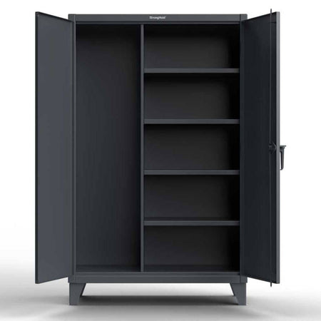 Extreme Duty 12 GA Janitorial Cabinet with 4 Shelves - 72 In. W x 24 In. D x 78 In. H - Strong Hold