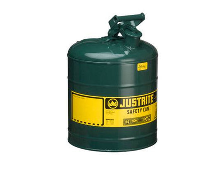 Type 1 Steel Safety Can, 5 Gal, S/S Flame Arrest, Self-Close Lid - Justrite