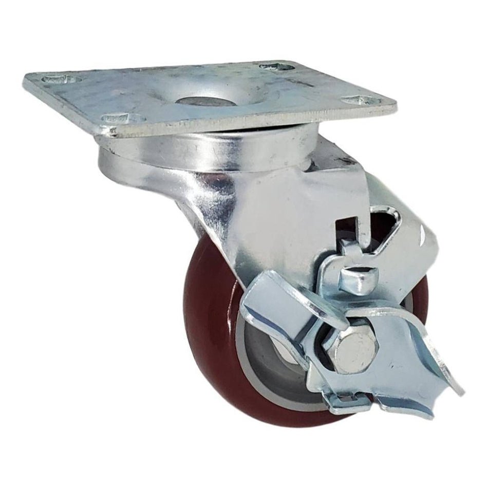 3" x 1-1/4" Polymadic Wheel Swivel Caster w/ Top Lock Brake - Durable Superior Casters - product view 1