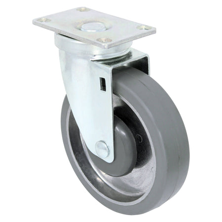 5" x 1-1/4" Mold-On Rubber Aluminum Wheel Swivel Caster - 325 lbs. capacity - Durable Superior Casters