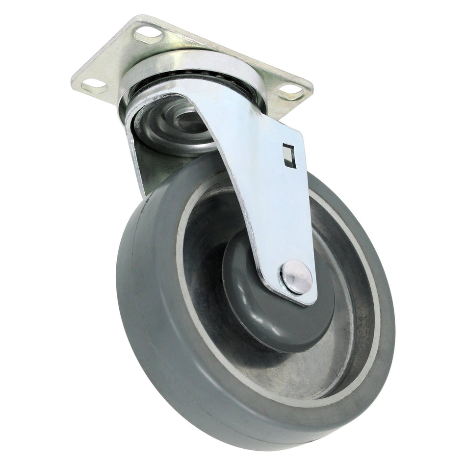 5" x 1-1/4" Mold-On Rubber Aluminum Wheel Swivel Caster - Durable Superior Casters - product view 2