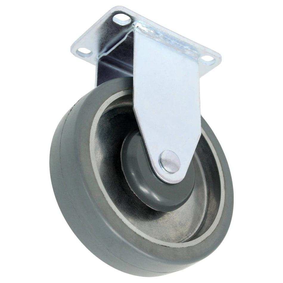 5" x 1-1/4" Mold-On Rubber Aluminum Wheel Rigid Caster - Durable Superior Casters - product view 2