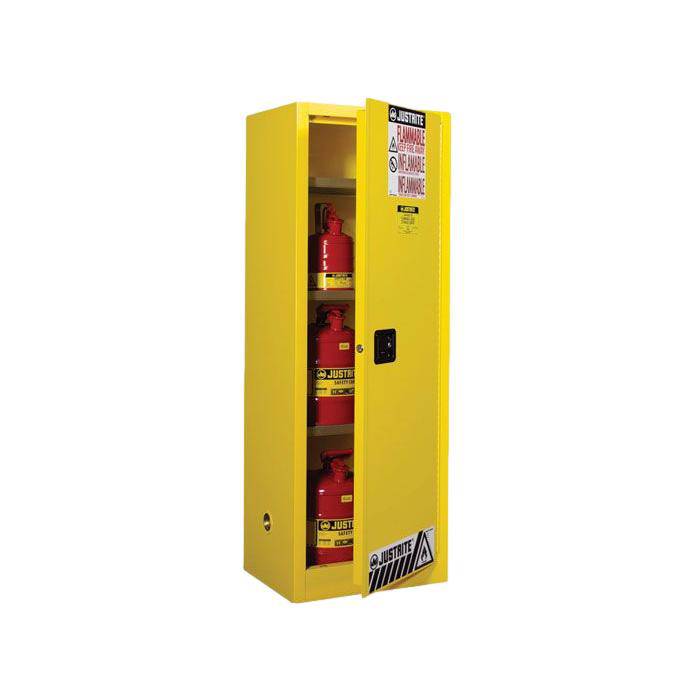 Sure-Grip Ex Slimline Flammable Safety Cab, 22 Gal, 3 Shlv, 1 m/c Dr - Justrite