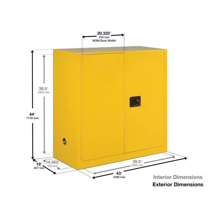 Sure-Grip Ex Combustibles Safety Cabinet For Paint, 40 Gal, 2 m/c Dr - Justrite