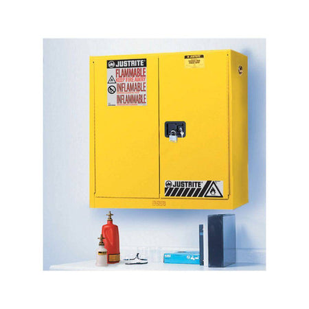 Sure-Grip Ex Wall Mount Flammable Safety Cabinet, 20 Gal, 2 M/C Dr - Justrite