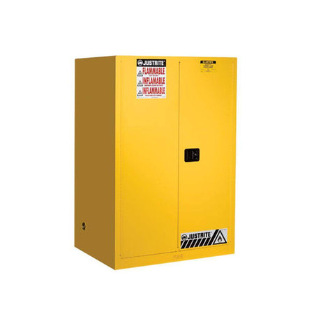 Sure-Grip Ex Flammable Safety Cabinet, 90 Gal., 2 Shlv, 2 s/c Doors - Justrite