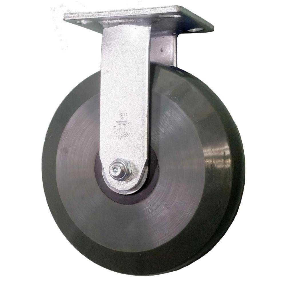 8" x 2" Ergolastomer Wheel Rigid Caster - 1250 lbs. Capacity - Durable Superior Casters