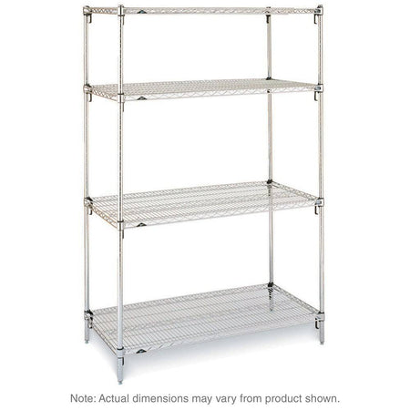 Metro Super Adjustable Super Erecta Industrial Wire Shelving Starter Unit, Chrome - Metro