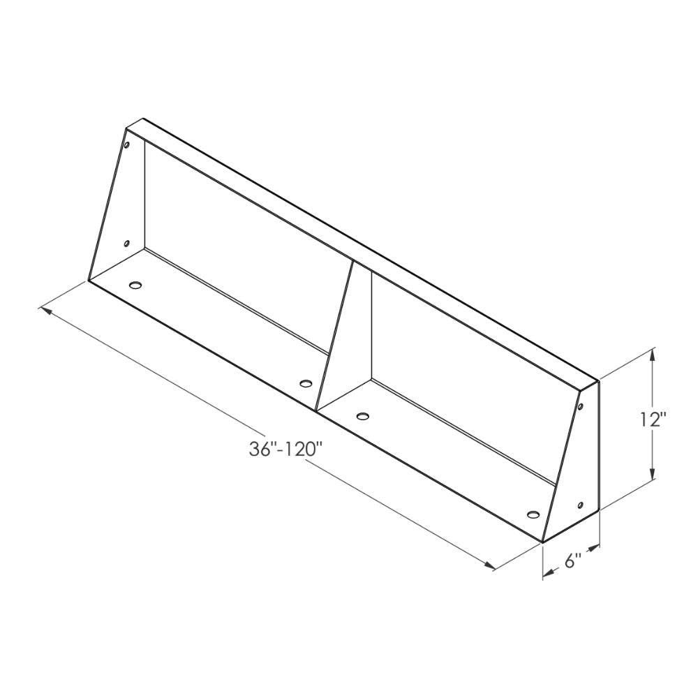 12" Tall Floor-Mounted Barrier (3 - 10 ft. Long) - Handle-It