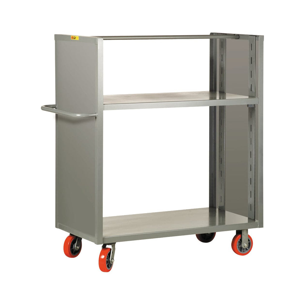 2-Sided Adjustable Shelf Truck with Solid Panel Ends - Little Giant