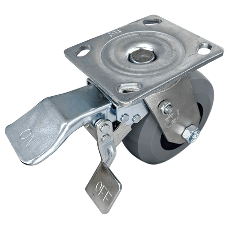 5" x 2" Ergolastomer Swivel Caster w/ Dual-Pedal Lock Brake - 1,250 lbs. Cap. - Durable Superior Casters