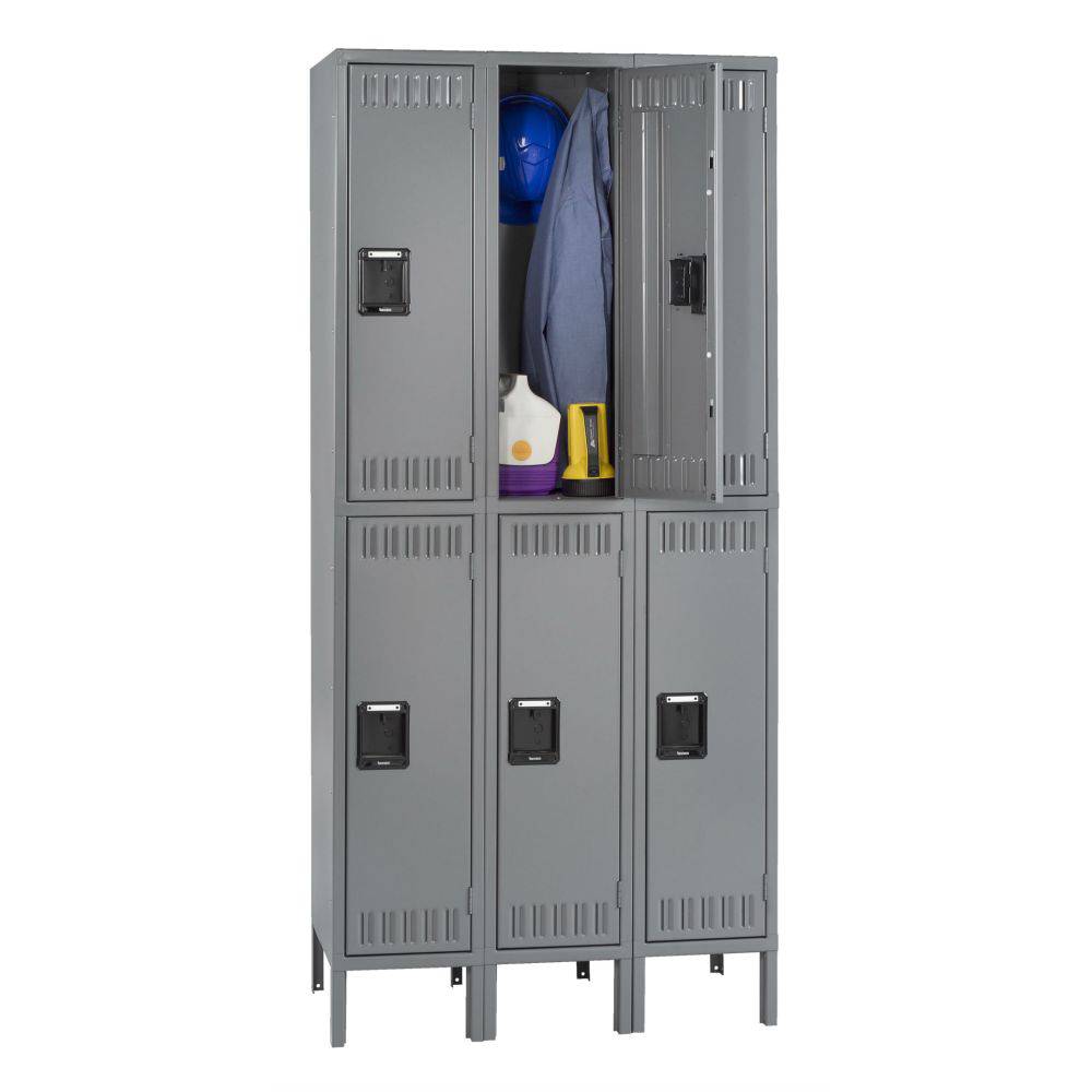 Double Tier 36"w x 12"d x 66"h Locker - Three Wide w/ Legs (Pre-Assembled) - Tennsco