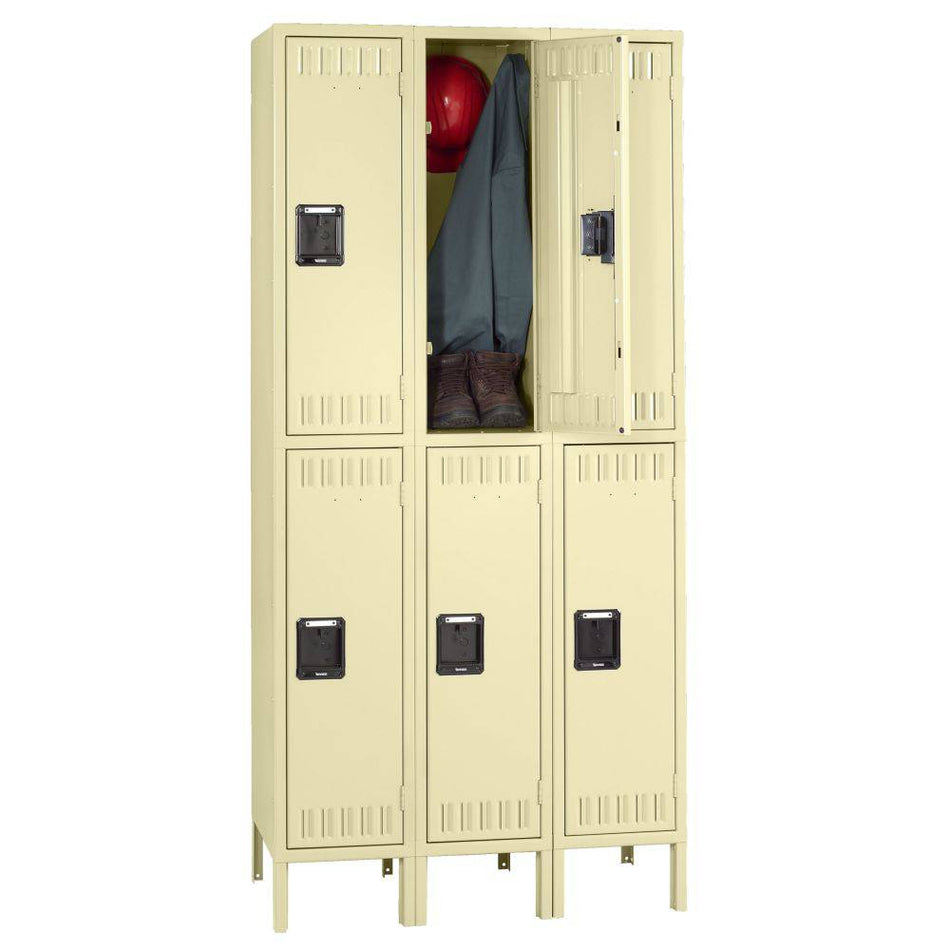 Double Tier 36"w x 12"d x 66"h Locker - Three Wide w/ Legs (Unassembled) - Tennsco