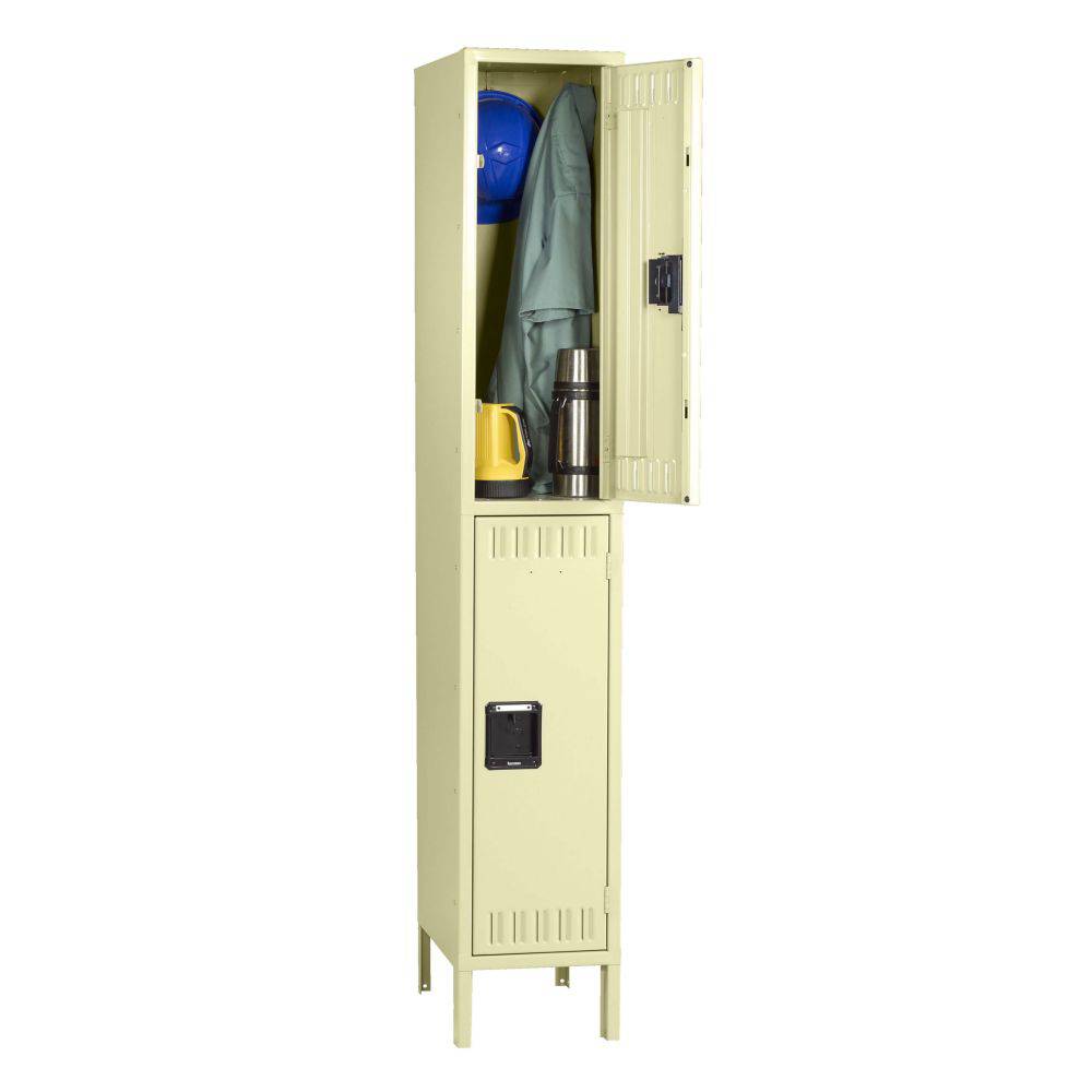 Double Tier 15"w x 18"d x 78"h Locker - One Wide w/ Legs (Unassembled) - Tennsco