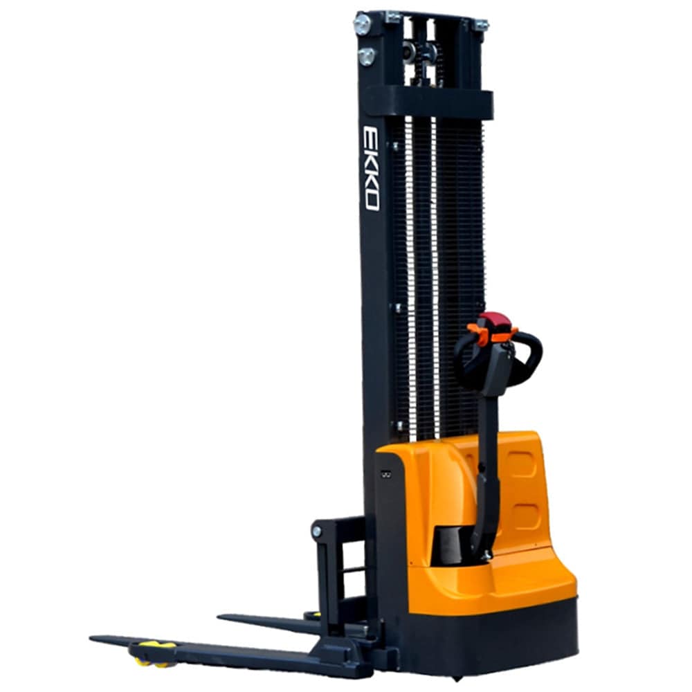 EKKO EB12E Full Powered Straddle Stacker - 119-138" Height - 2640 lbs Capacity - Ekko Lifts