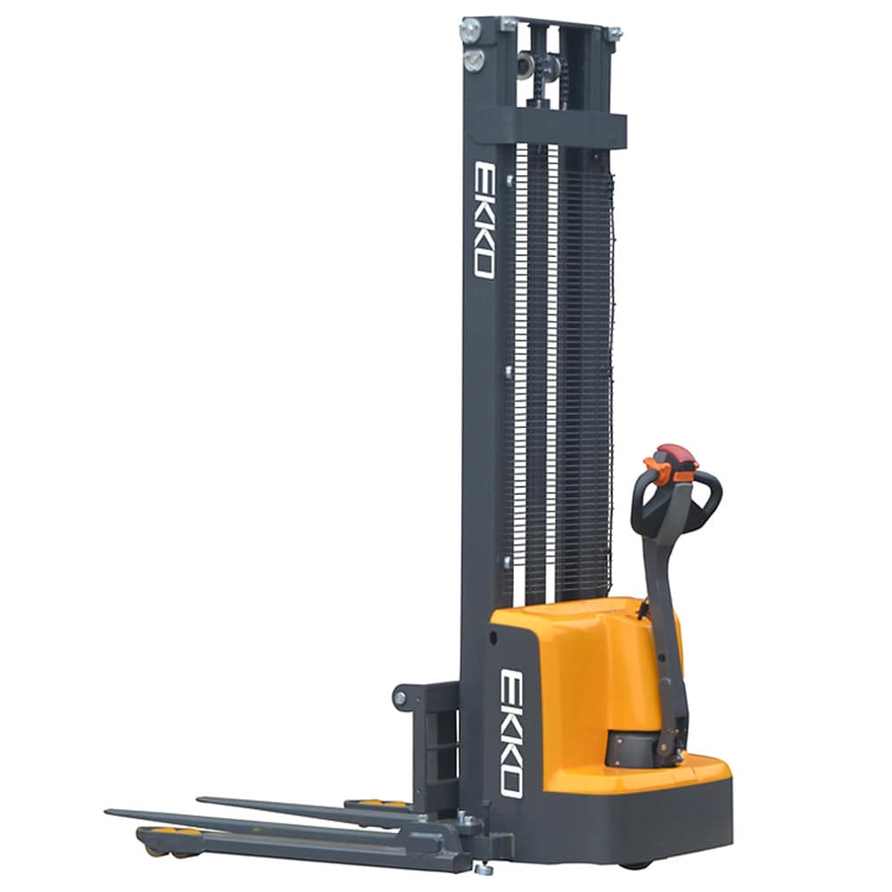 EKKO Full Powered Straddle Stacker 119/138" Height 2800 lbs Capacity - Ekko Lifts