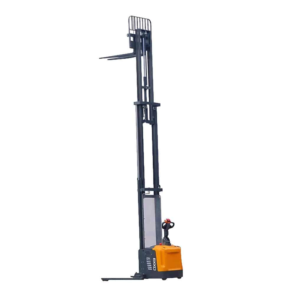 EKKO EB16EA Full Powered Straddle Stacker 4400 lbs Capacity 216" Height - Ekko Lifts