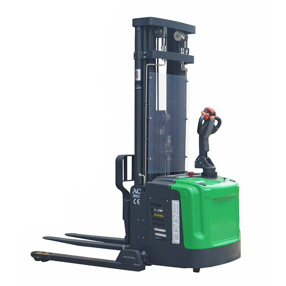 EKKO EB16EAS-189Li Full Powered Straddle Stacker 4400 lbs Capacity 189" Height - Ekko Lifts