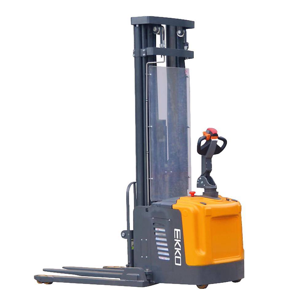 EKKO EB16EA Full Powered Straddle Stacker 4400 lbs Capacity 216" Height - Ekko Lifts