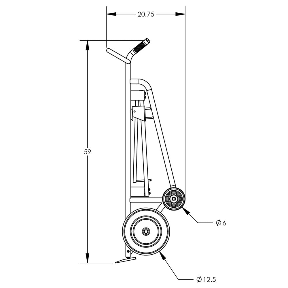 Valley Craft Aluminum 4-Wheel Drum Hand Trucks - F82175A2F