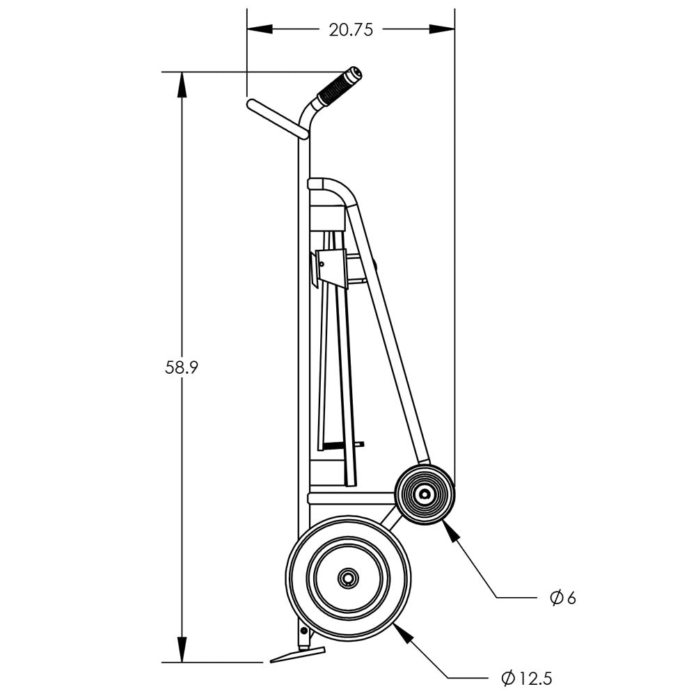 Valley Craft Steel 4-Wheel Drum Hand Trucks - F82375A0P