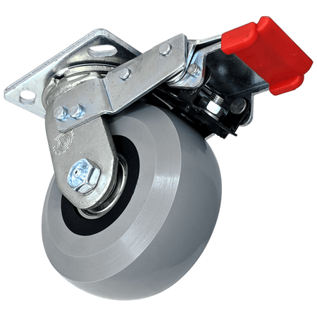 5" x 2" Ergolastomer Swivel Caster w/ Total-Lock Brake - 1,250 lbs. Cap. - Durable Superior Casters