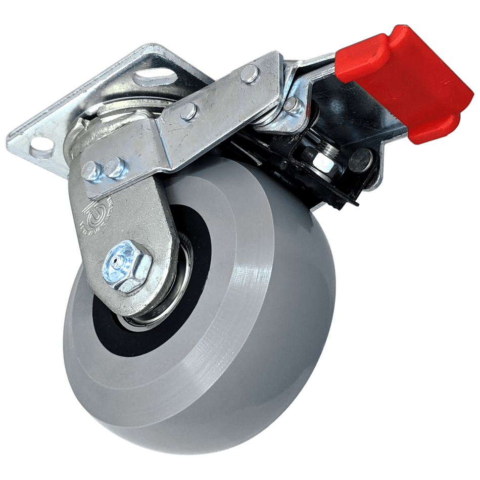 5" x 2" Ergolastomer Swivel Caster w/ Total-Lock Brake - Durable Superior Casters - product view 2