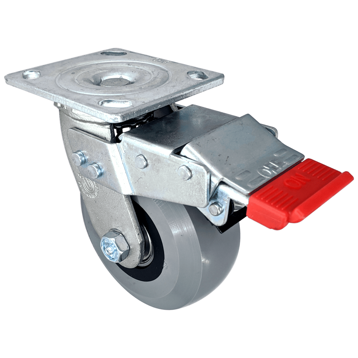 5" x 2" Ergolastomer Swivel Caster w/ Total-Lock Brake - 1,250 lbs. Cap. - Durable Superior Casters