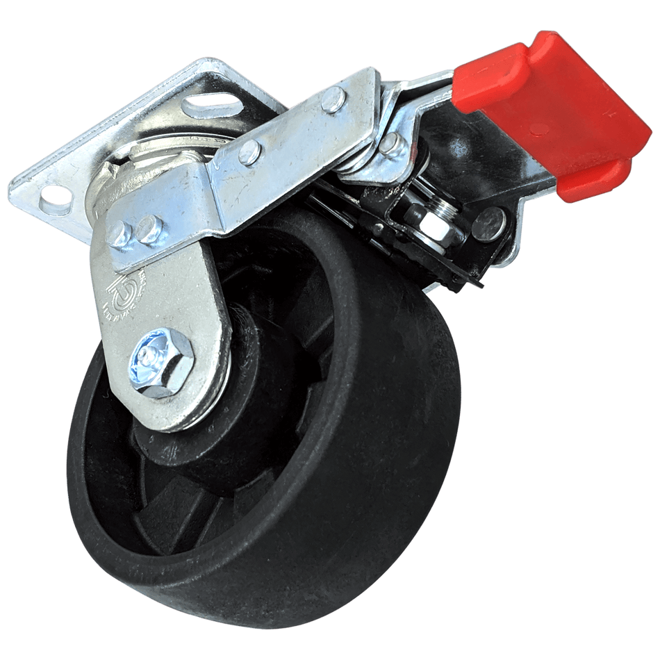 5" x 2" MaxRok Wheel Swivel Caster W/ Total Lock Brake - Durable Superior Casters - product view 2