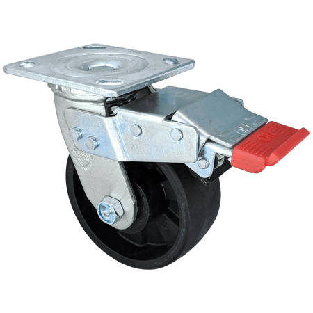 5" x 2" MaxRok Wheel Swivel Caster W/ Total Lock Brake - 1000 lbs. Capacity - Durable Superior Casters