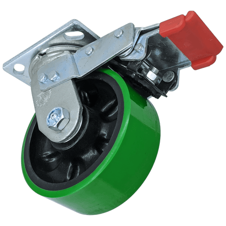 5" x 2" Polyon Maxrok Swivel Caster W/ Total Lock Brake - 1000 lbs. Cap. - Durable Superior Casters